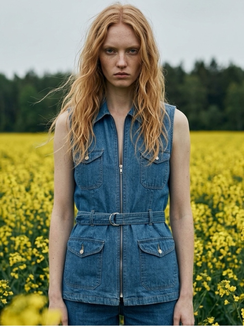 vintage St. John's Bay Denim Collection Cottagecore grandmacore sleeveless vest